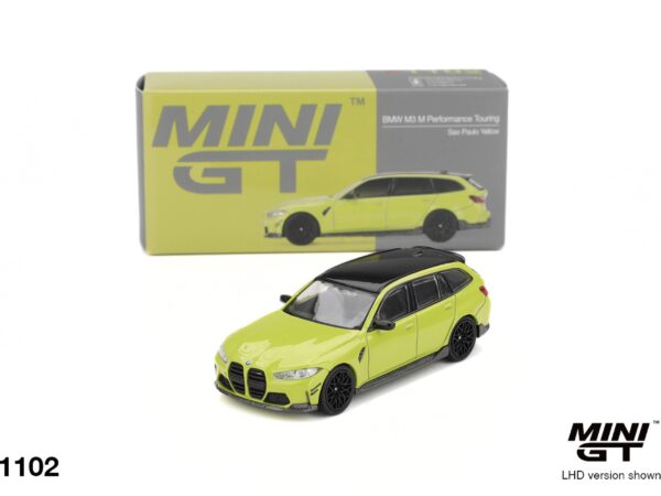 MINI GT BMW M3 M Performance Touring Sao Paulo Yellow 1102 1:64 Scale Car