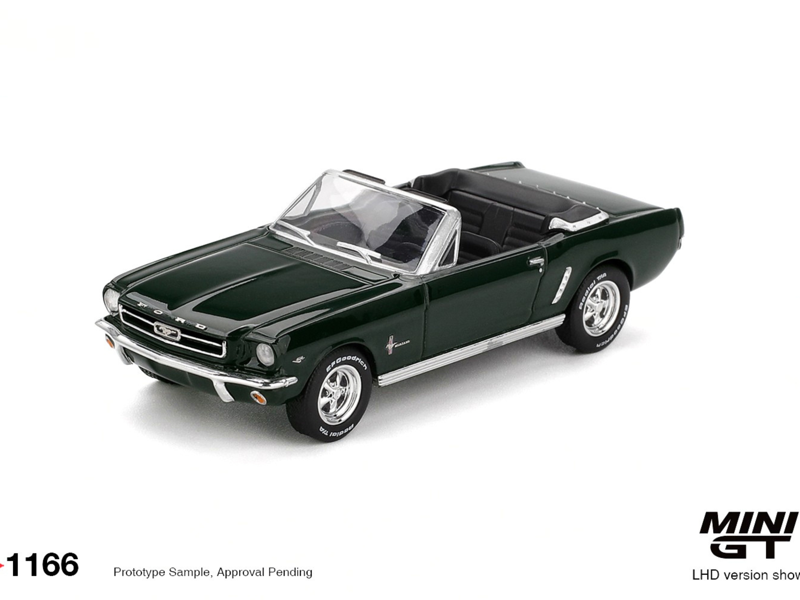 MINI GT Ford Mustang Convertible 1964 Highland Green 1166 - 1:64 Scale Car