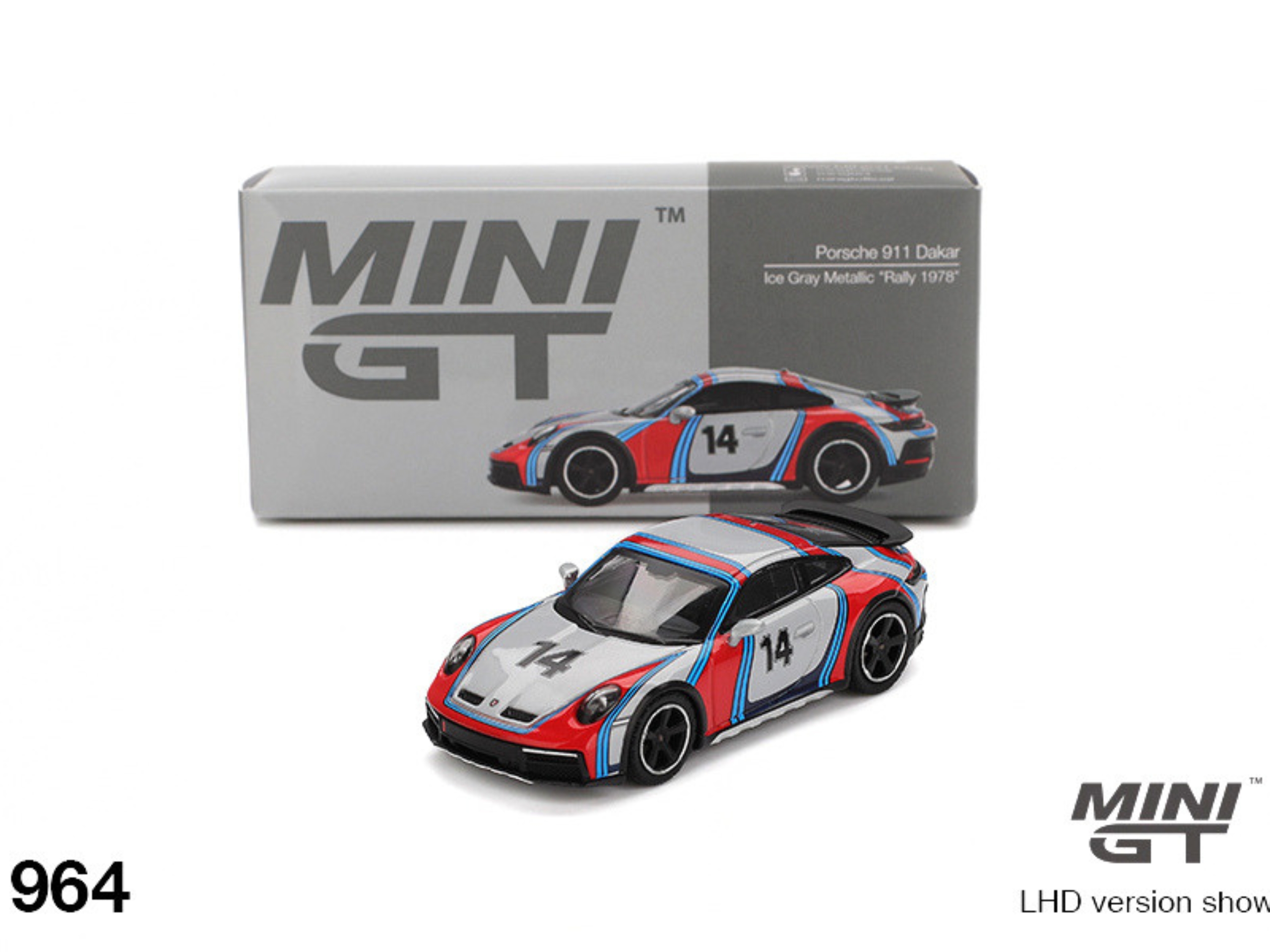 MINI GT Porsche 911 Dakar Ice Gray Metallic 964 - 1:64 Scale
