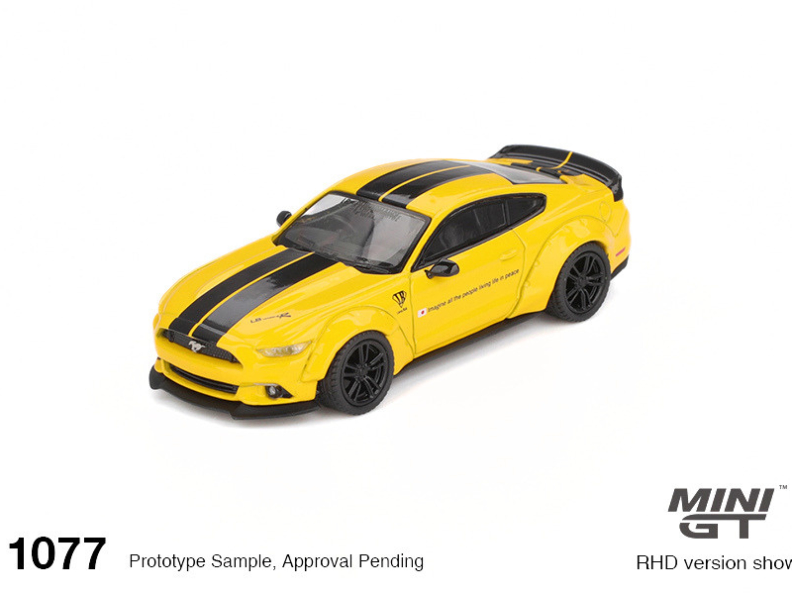 MINI GT Ford Mustang Triple Yellow LB-Works 1077 - 1:64 Scale