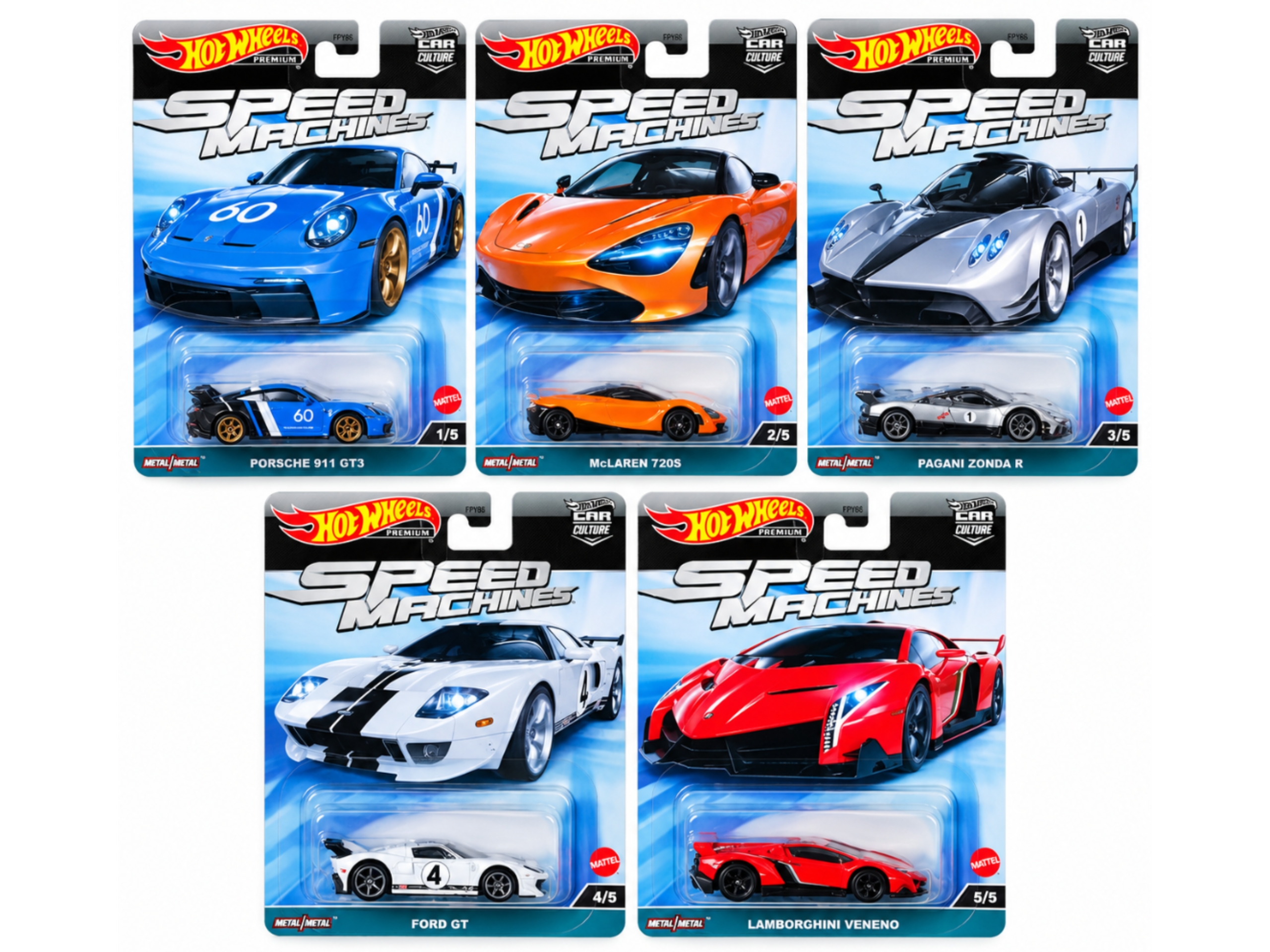HotWheels Premium Speed Machine Set of 5